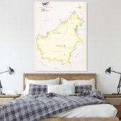 Toile Carte illustrée de Borneo (Insitu(Chambre))
