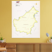 Toile Carte illustrée de Borneo (Insitu(Salon))