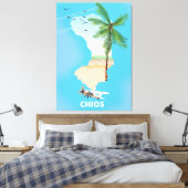 Toile Carte illustrée de Chios Greece. (Insitu(Chambre))