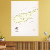 Toile Carte illustrée de Chypre. (Insitu(Salon))