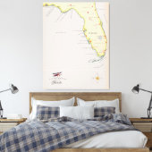 Toile Carte illustrée de Floride (Insitu(Chambre))