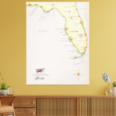 Toile Carte illustrée de Floride (Insitu(Salon))