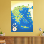 Toile Carte illustrée de Grèce. (Insitu(Salon))