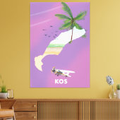 Toile Carte illustrée de Kos Grèce. (Insitu(Salon))
