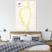 Toile carte illustrée de la Corse (Insitu(Chambre))