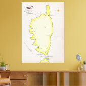 Toile carte illustrée de la Corse (Insitu(Salon))