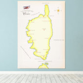 Toile carte illustrée de la Corse (Insitu (Plancher de Bois))