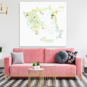 Toile Carte illustrée de la Grèce antique (Insitu(Salon))