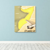 Toile carte illustrée de la Somalie (Insitu (Plancher de Bois))