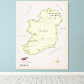 Toile Carte illustrée de l'Irlande (Insitu (Plancher de Bois))