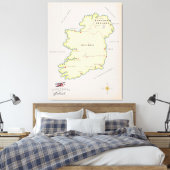 Toile Carte illustrée de l'Irlande (Insitu(Chambre))