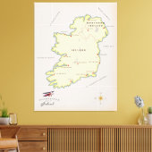 Toile Carte illustrée de l'Irlande (Insitu(Salon))
