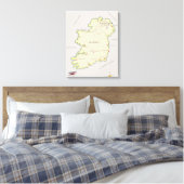 Toile Carte illustrée de l'Irlande (Insitu(Chambre))