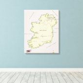 Toile Carte illustrée de l'Irlande (Insitu (Plancher de Bois))