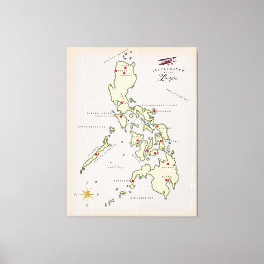 Toile Carte illustrée de Luzon carte des Philippines (Recto)