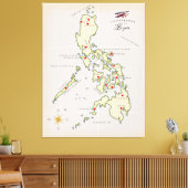 Toile Carte illustrée de Luzon carte des Philippines (Insitu(Salon))