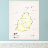 Toile Carte illustrée de Maurice (Insitu (Plancher de Bois))
