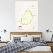 Toile Carte illustrée de Maurice (Insitu(Chambre))