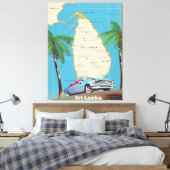 Toile Carte illustrée de Sri Lanka (Insitu(Chambre))