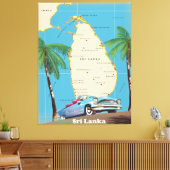 Toile Carte illustrée de Sri Lanka (Insitu(Salon))