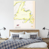 Toile Carte illustrée de Terre-Neuve. (Insitu(Chambre))