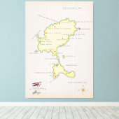 Toile Carte illustrée d'Ibiza (Insitu (Plancher de Bois))
