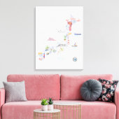 Toile Carte illustrée du Japon (Insitu(Salon))