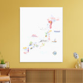 Toile Carte illustrée du Japon (Insitu(Salon))