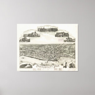 Toile Carte imagée vintage de Narragansett RI (1888)