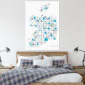 Toile Carte Irlande| Crystal Diamond Style Artwork (Insitu(Chambre))
