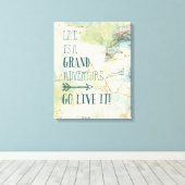 Toile Carte Letterpress USA (Insitu (Plancher de Bois))