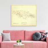 Toile Carte Lithographiée Jamaïque (Insitu(Salon))