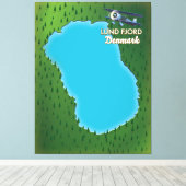 Toile Carte Lund Fjord Danemark (Insitu (Plancher de Bois))