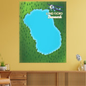 Toile Carte Lund Fjord Danemark (Insitu(Salon))