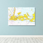 Toile Carte marine de Key West, Floride (Insitu (Plancher de Bois))