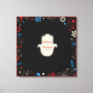 Toile Carte mémoire HAMSA main Mariage juif Connexion