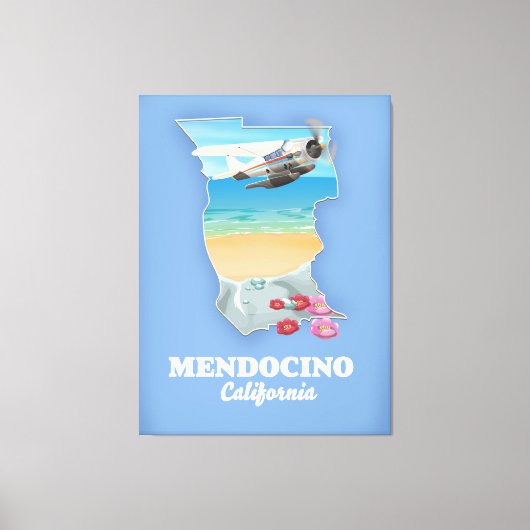 Toile Carte Mendocino California (Recto)