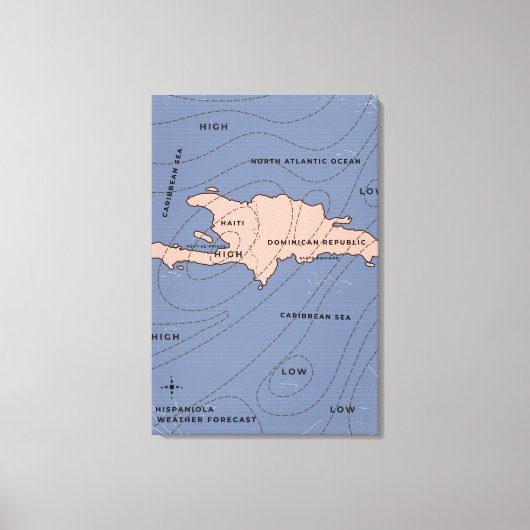 Toile Carte météo d'Hispaniola (Recto)