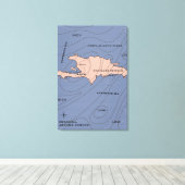 Toile Carte météo d'Hispaniola (Insitu (Plancher de Bois))