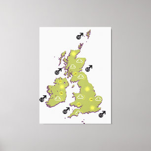 Toile Carte météorologique des îles britanniques
