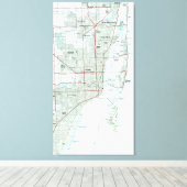 Toile Carte Miami Florida (1981) (Insitu (Plancher de Bois))