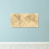 Toile Carte mondiale 4 (Insitu (Plancher de Bois))