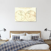 Toile Carte mondiale avec Latitude et Longititude (Insitu(Chambre))