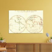 Toile Carte mondiale avec Latitude et Longititude (Insitu(Salon))