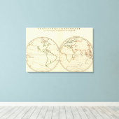 Toile Carte mondiale avec Latitude et Longititude (Insitu (Plancher de Bois))