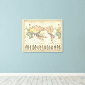 Toile Carte mondiale des styles vestimentaires (Insitu (Plancher de Bois))