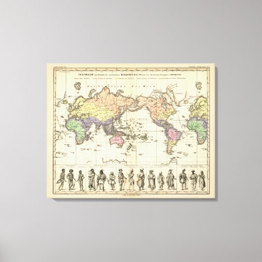 Toile Carte mondiale des styles vestimentaires (Recto)