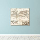 Toile Carte mondiale du flux d'air (Insitu (Plancher de Bois))