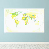 Toile Carte mondiale Globe Pays Atlas (Insitu (Plancher de Bois))
