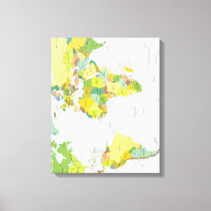 Toile Carte mondiale Globe Pays Atlas